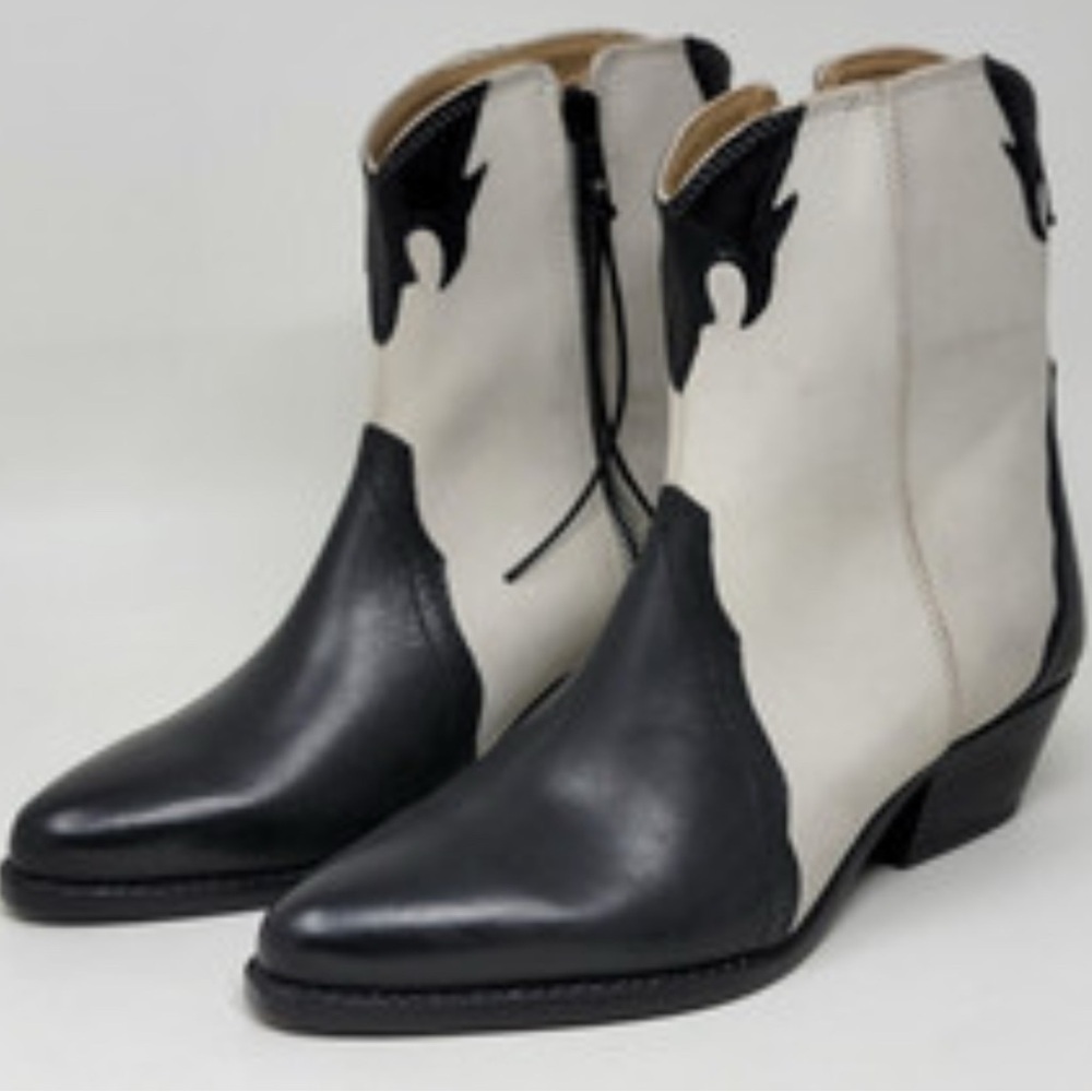 Free people western ankle boots booties black and white  NWT - Picture 5 of 5